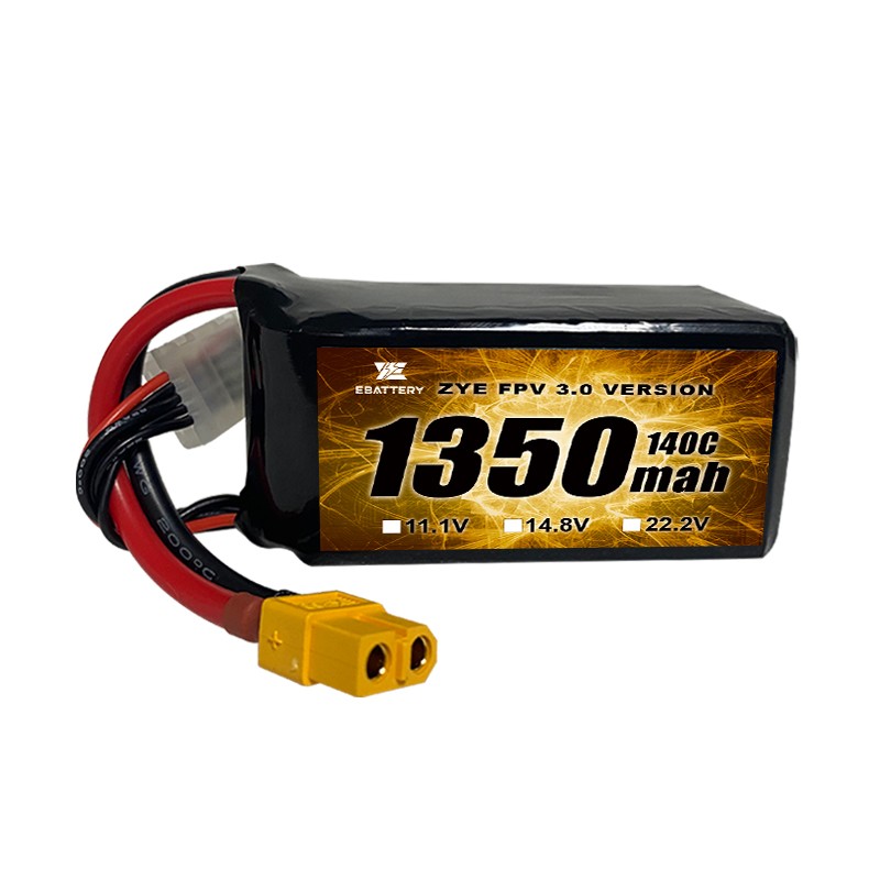 FPV Drone အတွက် မြင့်မားသော 120C 1350mah 1550mah Lipo ဘက်ထရီ