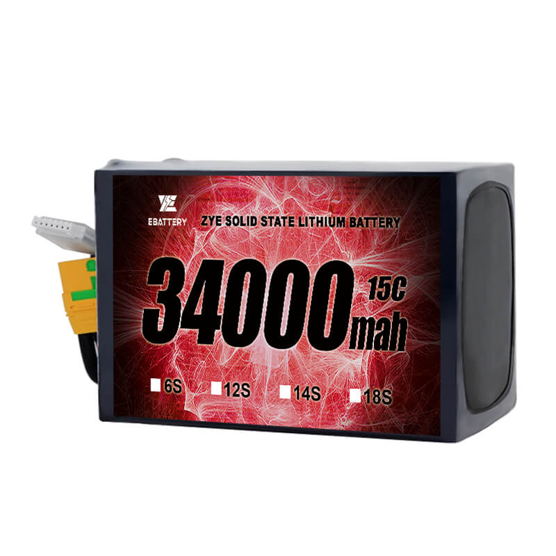 Li HV 34000mAh 18s အစိုင်အခဲပြည်နယ်ဘက်ထရီ