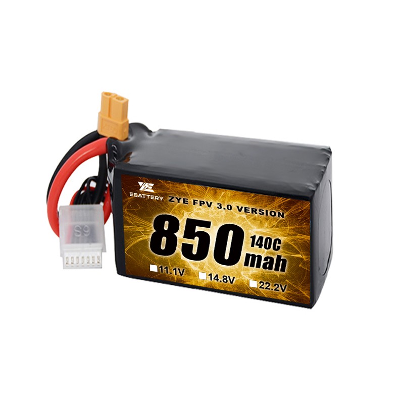 အသေးစားအရွယ်အစား 850mah 1100mah 1300mah 1500mah FPV Lipo ဘက်ထရီ